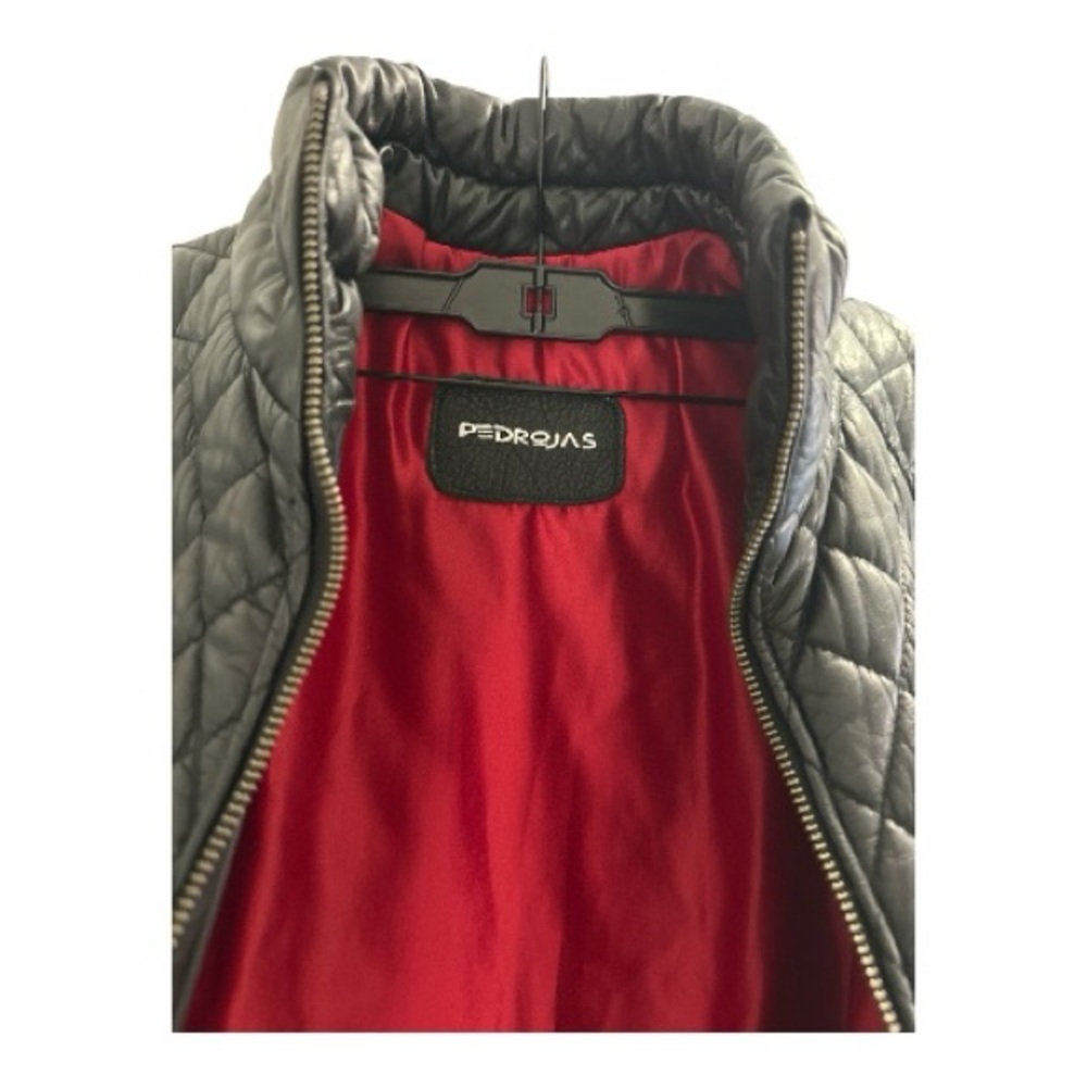 Stylish Black Colombian leather Quilted Puffer Jacket - Picture 3 of 3